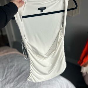 Eclipse Ivory Satin Cowl Neck Tank